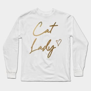 Cat Lady Glittery Long Sleeve T-Shirt